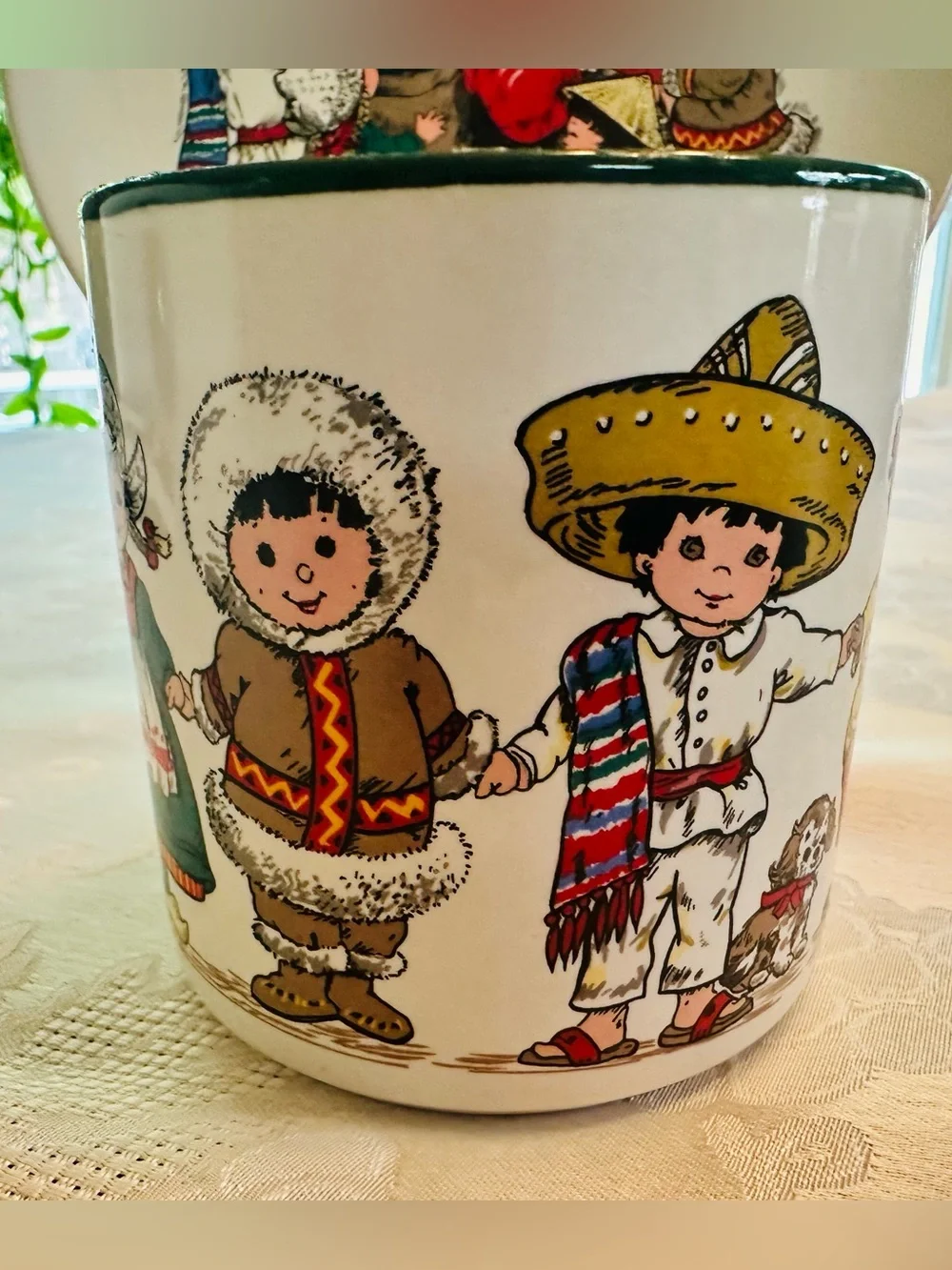 Vtg 1992 Potpourri Press Christmas Plate & Mug Set 